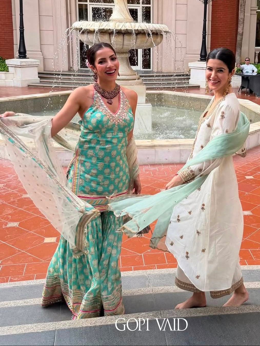 Antara Motiwala in Dwisha Halter Sharara Set