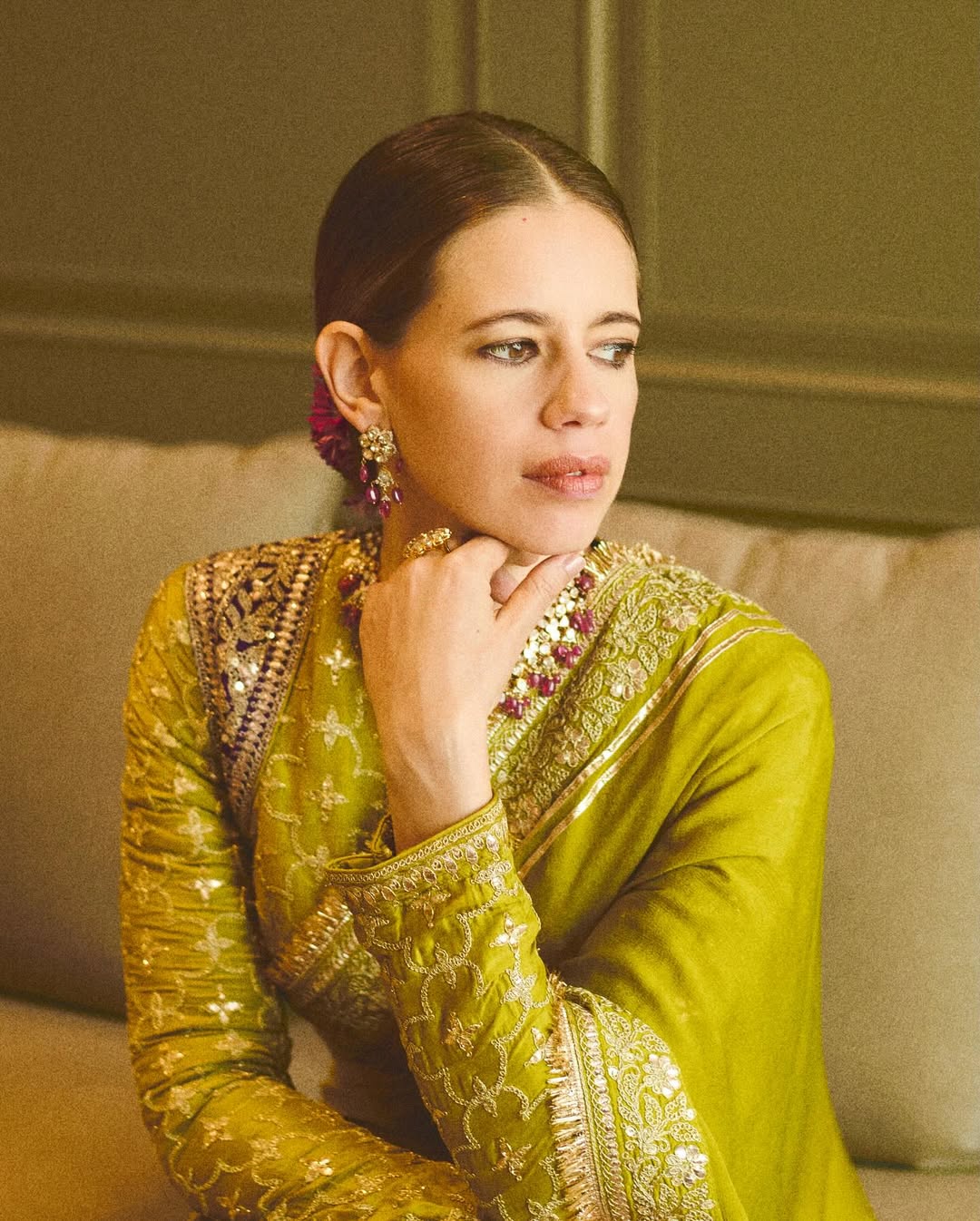 Kalki Koechlin in Nizaam Saree Set Kalki Koechlin in Nizaam Saree Set