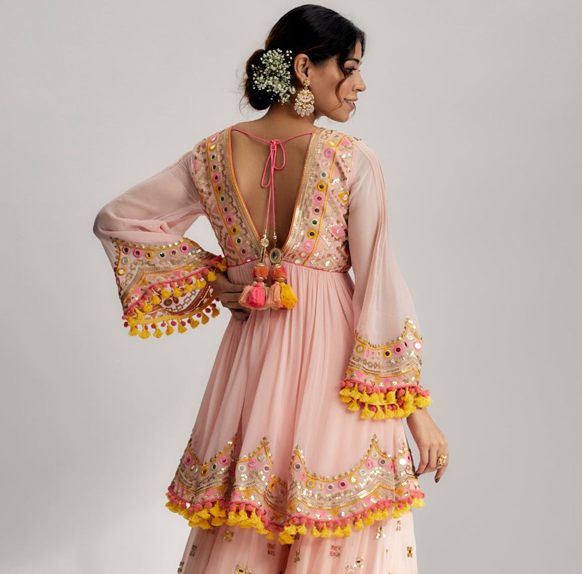 Zohra Peplum With Sharara -Mallika Singhania
