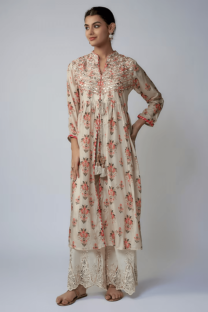 Tara Jacket Style Tunic with Palazzo